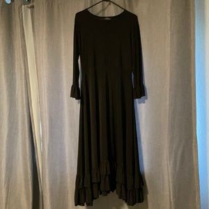 Black ruffle dress